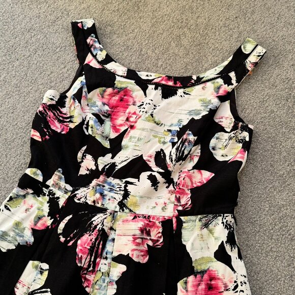/ White House Black Market WHBM Sleeveless Faille Floral Shadow Stripe Dress 10 - Picture 3 of 10